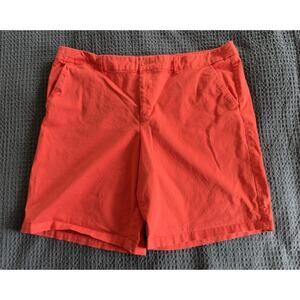 Khakis by Gap Womens Size 14 Shorts Orange Coral 9” Inseam Chino Flat Front